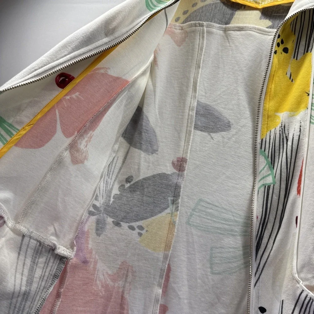 Berek Women's Ray of Sunshine Jacket Sz PXS Abstract Floral Long Sleeve‎ Pockets